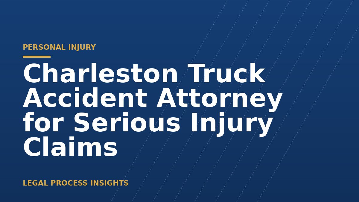 Charleston Truck Accident Attorney for Serious Injury Claims 