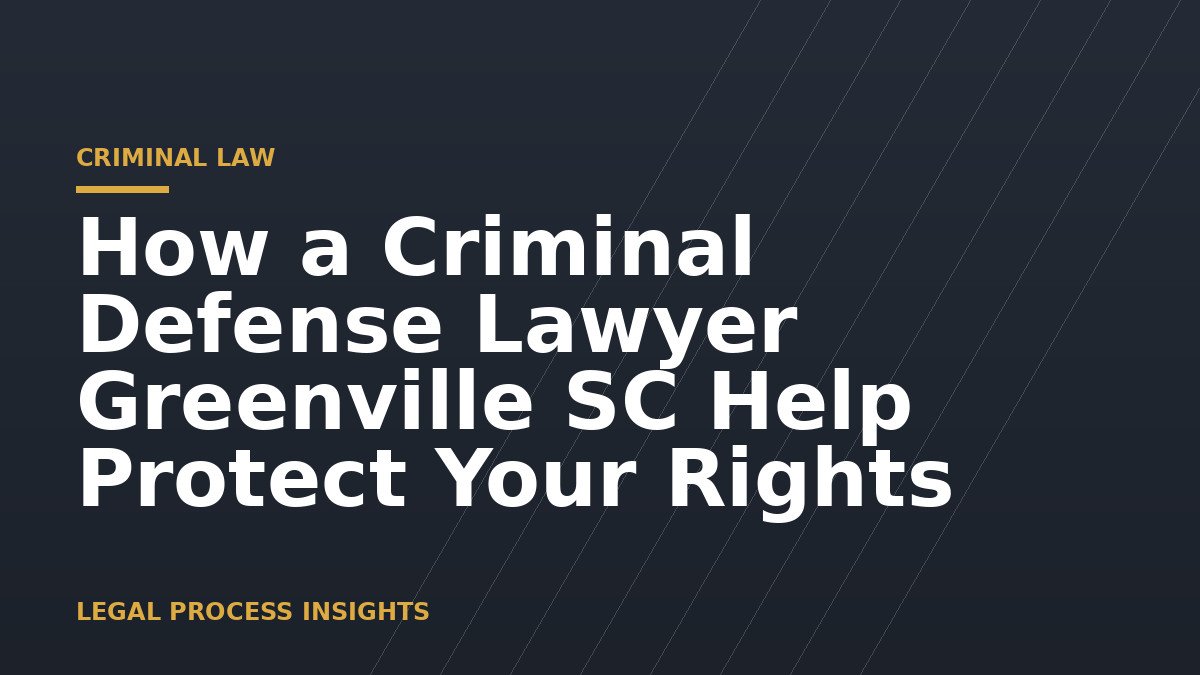 How a Criminal Defense Lawyer Greenville SC Help Protect Your Rights