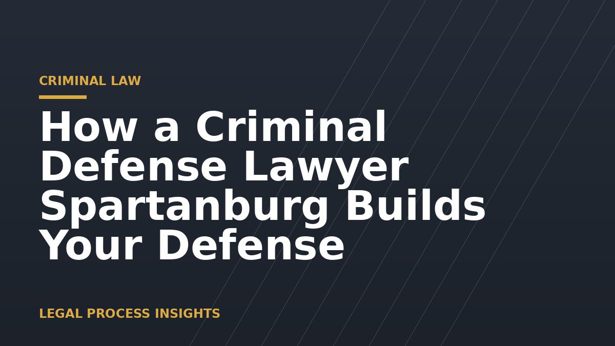 How a Criminal Defense Lawyer Spartanburg Builds Your Defense