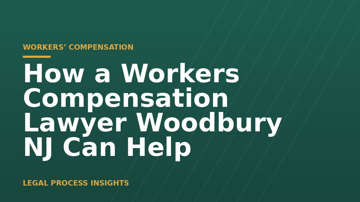 How a Workers Compensation Lawyer Woodbury NJ Can Help 