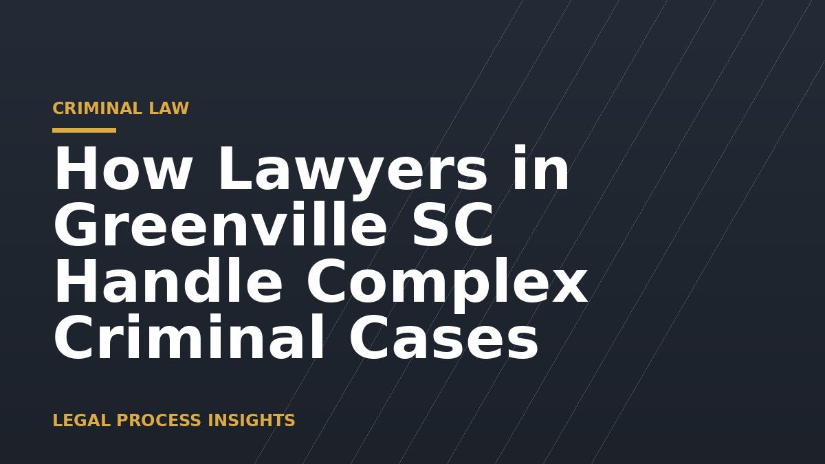 How Lawyers in Greenville SC Handle Complex Criminal Cases 