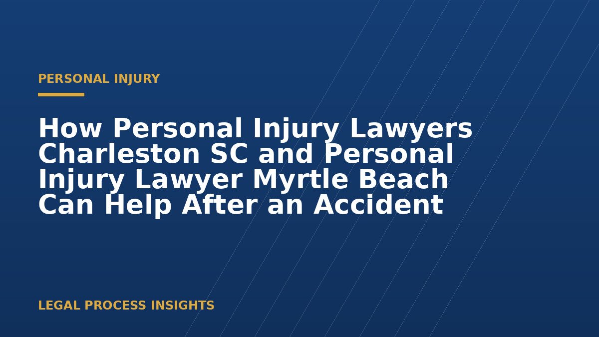 How Personal Injury Lawyers Charleston SC and Personal Injury Lawyer Myrtle Beach Can Help After an Accident
