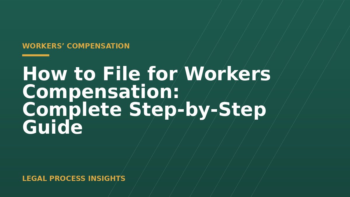 How to File for Workers Compensation: Complete Step-by-Step Guide