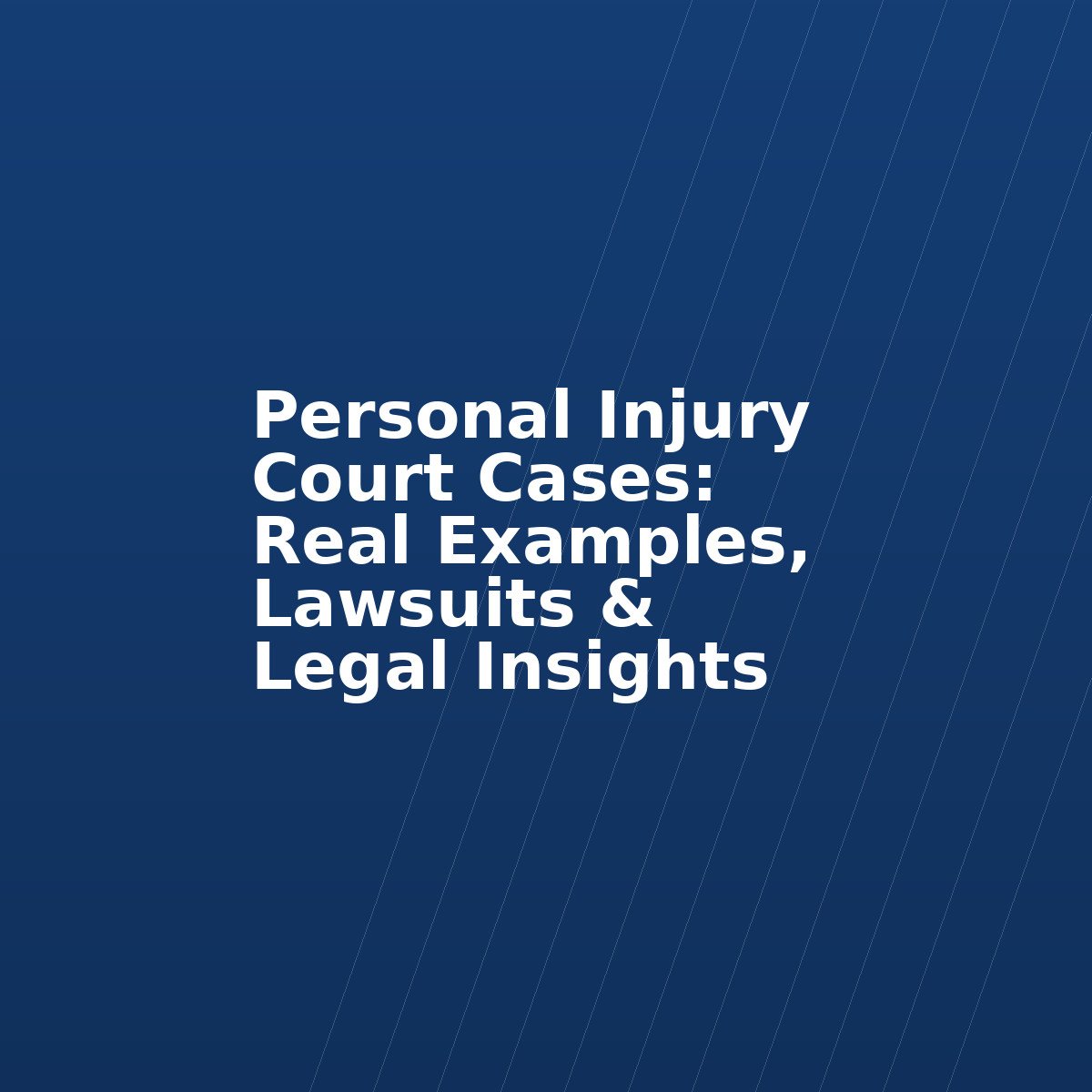 Personal Injury Court Cases: Real Examples, Lawsuits & Legal Insights