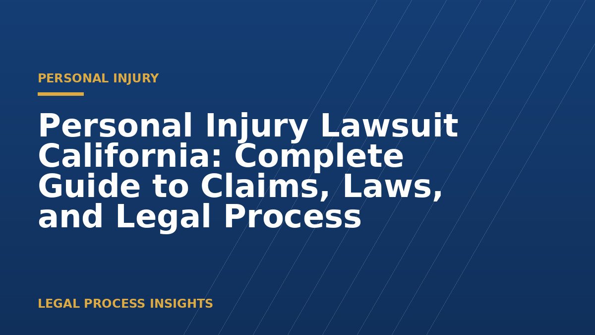 Personal Injury Lawsuit California: Complete Guide to Claims, Laws, and Legal Process