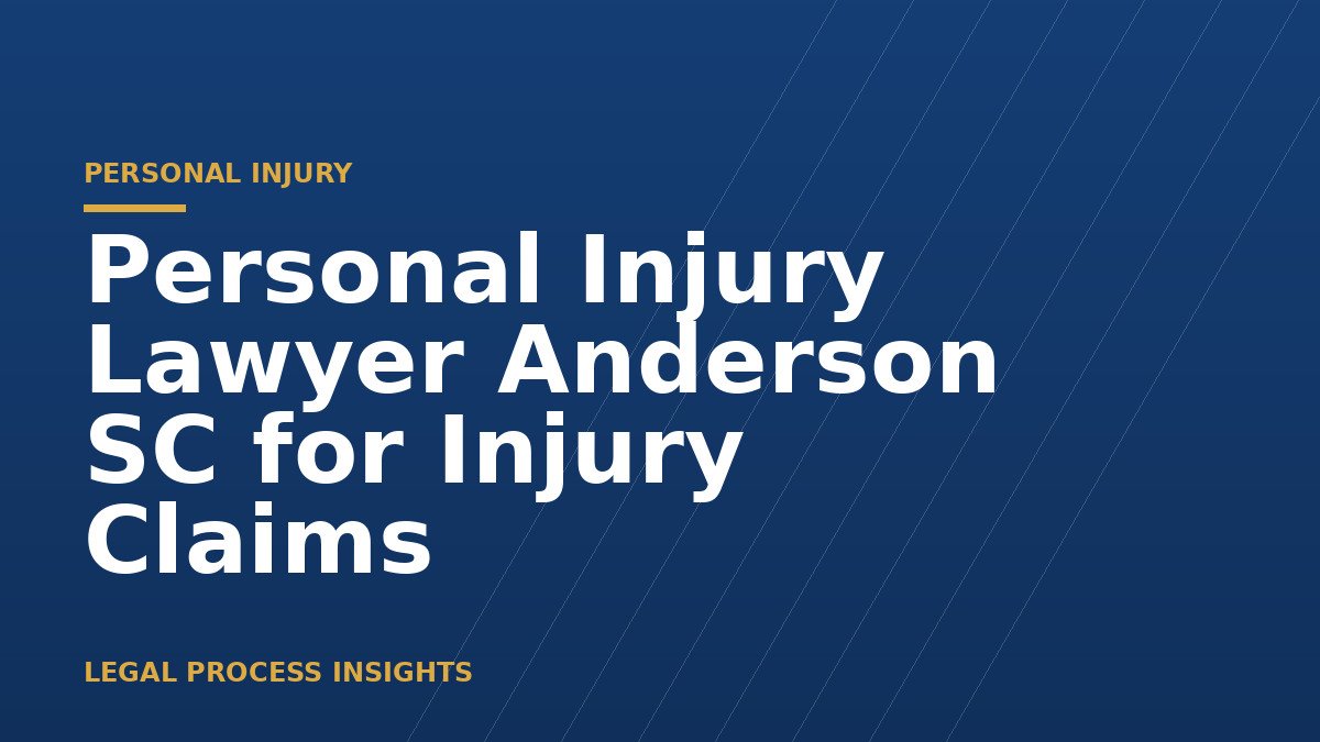 Personal Injury Lawyer Anderson SC for Injury Claims 