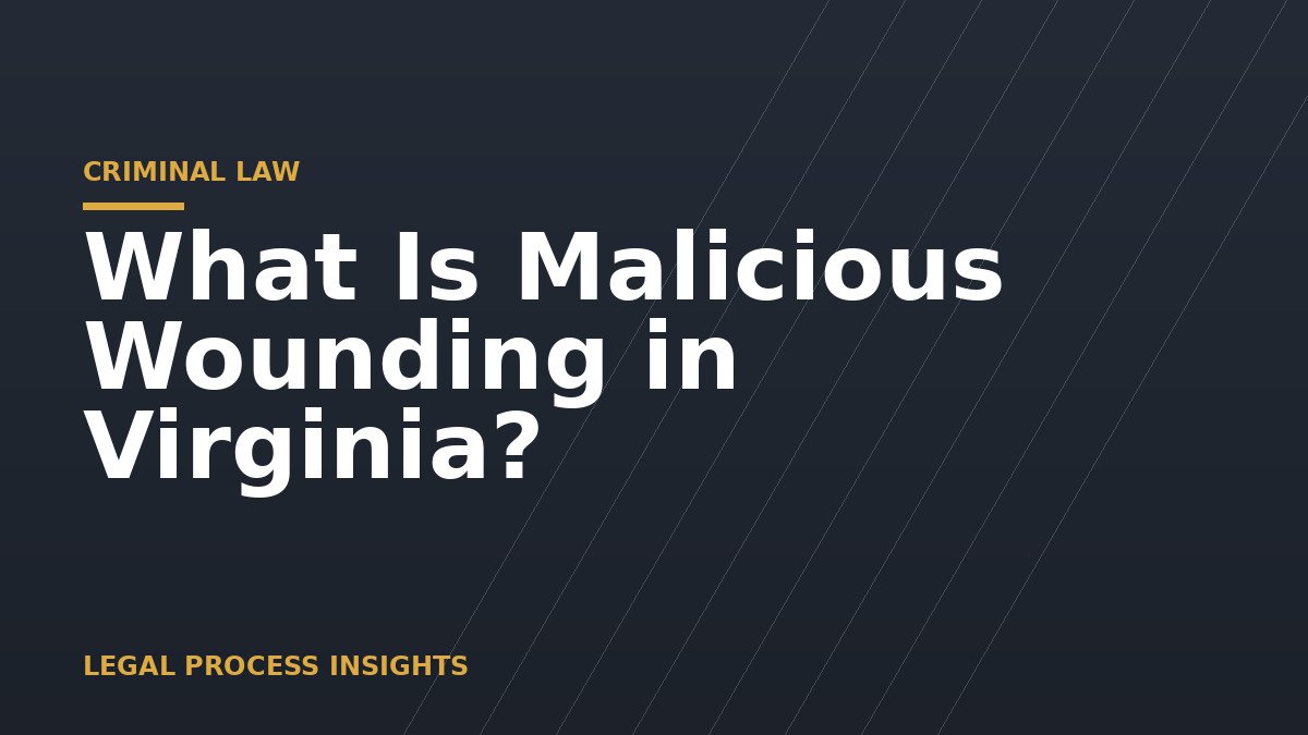 What Is Malicious Wounding in Virginia?