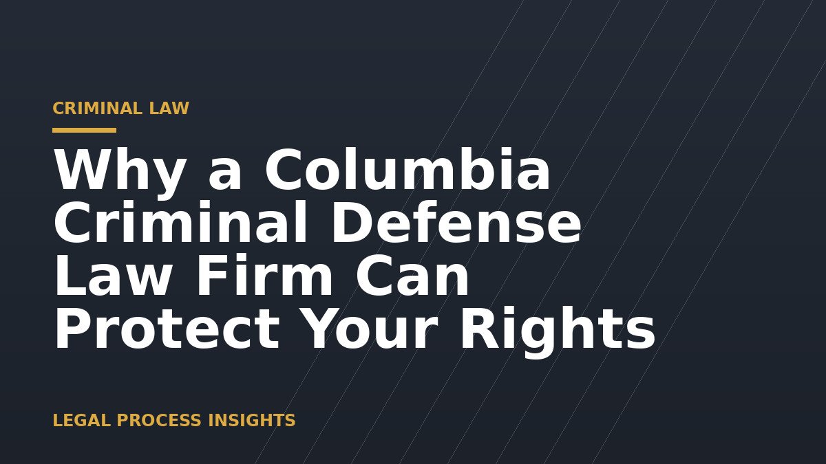 Why a Columbia Criminal Defense Law Firm Can Protect Your Rights 