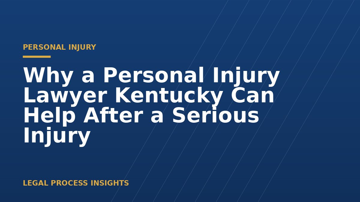 Why a Personal Injury Lawyer Kentucky  Can Help After a Serious Injury