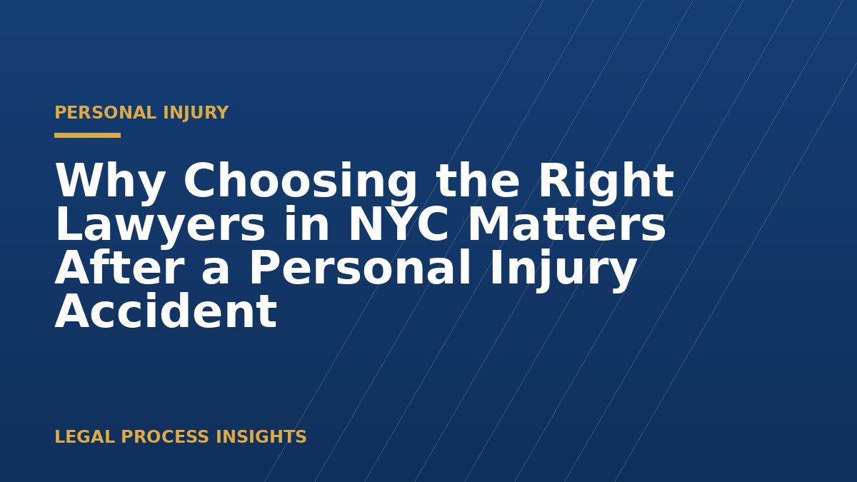 Why Choosing the Right Lawyers in NYC Matters After a Personal Injury Accident