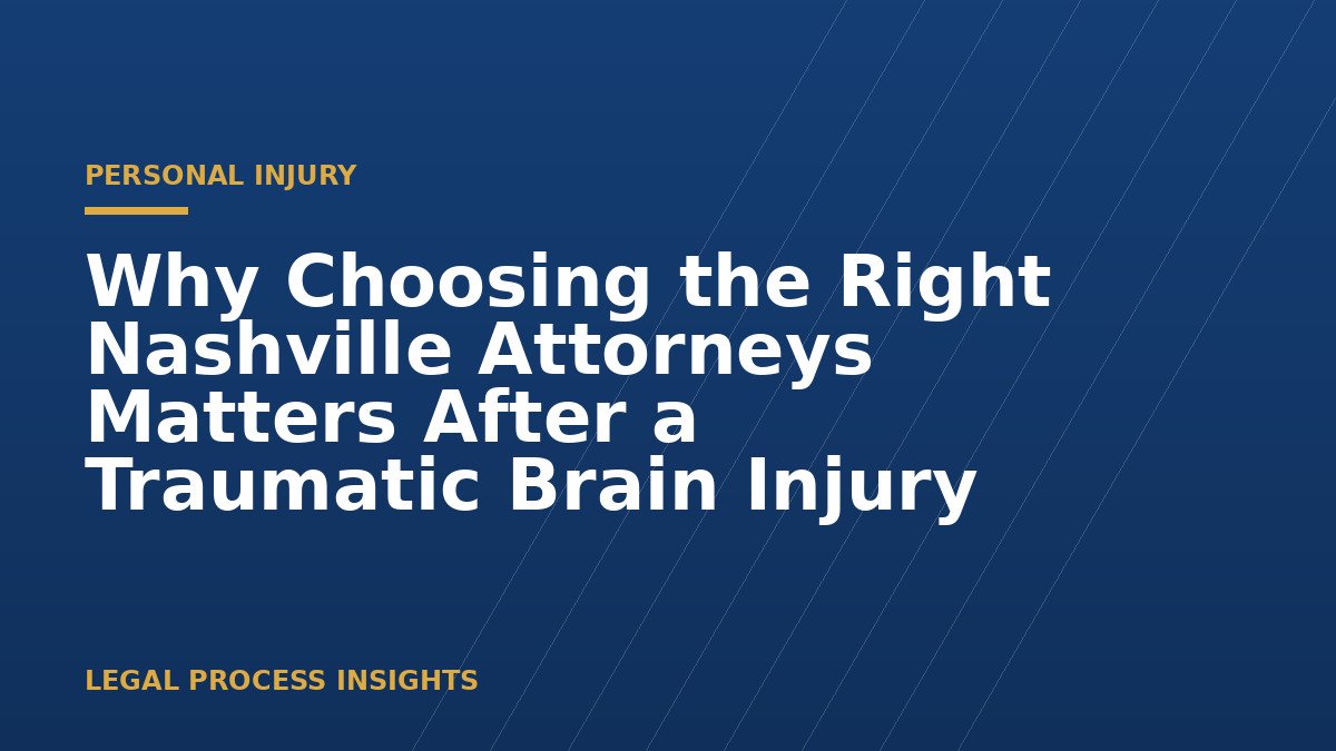 Why Choosing the Right Nashville Attorneys Matters After a Traumatic Brain Injury