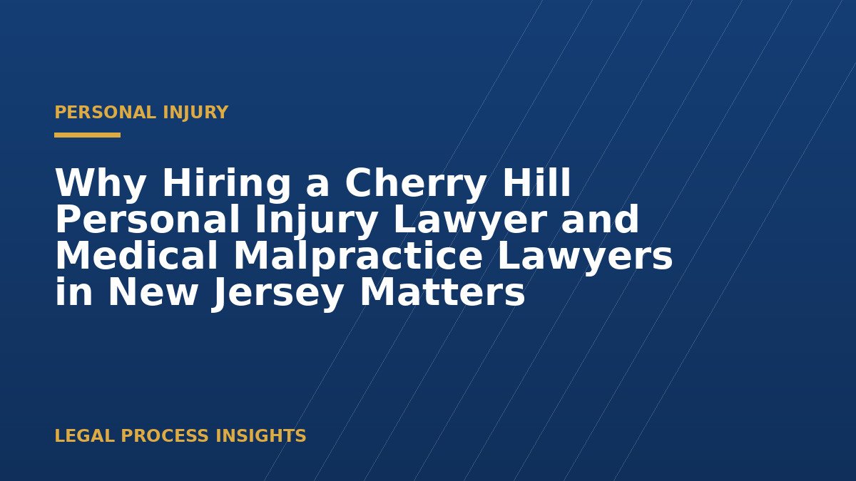 Why Hiring a Cherry Hill Personal Injury Lawyer and Medical Malpractice Lawyers in New Jersey Matters