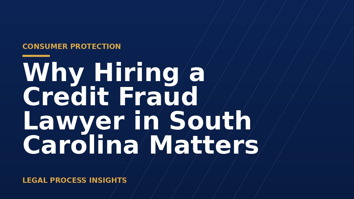 Why Hiring a Credit Fraud Lawyer in South Carolina Matters 