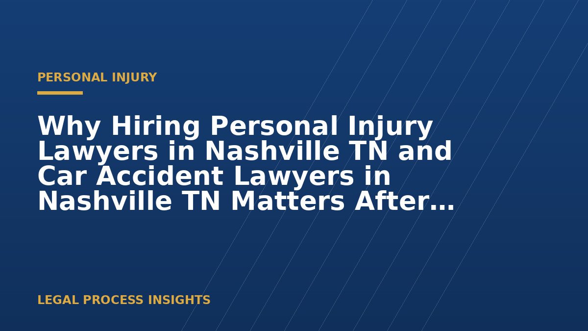 Why Hiring Personal Injury Lawyers in Nashville TN and Car Accident Lawyers in Nashville TN Matters After an Accident